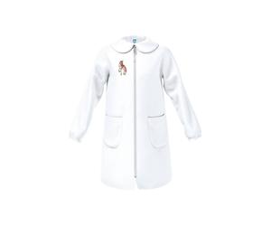 Grembiule scuola bambina zip ricamo unicorno bianco