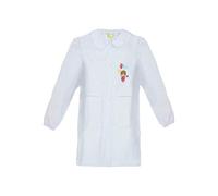 grembiule scuola bimba asilo con bottoni bianco e rosa art. 742 (45, bianco)
