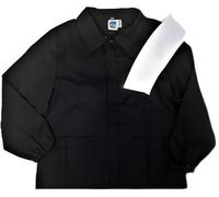 Grembiule Scuola ELEMENTARE Bimbo E Colletto Bianco (Nero, 8ANNI-128CM)