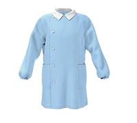 Grembiule Scuola SIGGI Happy School Asilo Bambino Colore Quadretto Cielo Senza Ricamo Personalizzabile Abbottonatura Laterale con Bottoni, Colletto Bianco. Disponibile nelle taglia dalla 2 a 7 anni