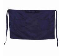Grembiule unisex a mezzo busto con fiocco in vita e tasche, grembiule da per cameriere, cameriere, barista, personale di bar e ristorante, 35% cotone, 65% poliestere, rosso, (Blu scuro)