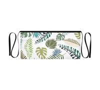 Grembiule versatile a foglia tropicale bianca per donne e uomini con tre tasche per una conservazione efficiente e facile accesso, foglia tropicale bianca, taglia unica, foglia tropicale bianca