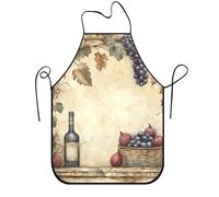 Grembiule vintage rustico per cucinare, vino beige e uva, grembiule da cucina per barbecue, giardinaggio e lavoro da chef, Beige, 24x31 Inch