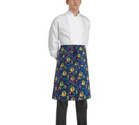 Grembiule Vita Cuoco Gufi Blu 100% Cotone Caffetteria Brunch Falda Egochef