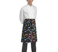 Grembiule Vita Cuoco Space Nero 100% Cotone Cucina a Vista Falda Egochef