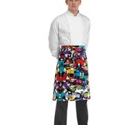 Grembiule Vita Graphic Colorato Mezzo Grembiule Cameriere Barman Bar Egochef