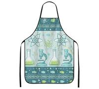 Grembiuli a tema scientifico per cucinare, verde attrezzatura di laboratorio cucina adulti grembiule, divertente modello chimica grembiule lavabile fo, Verde, 24x31 Inch
