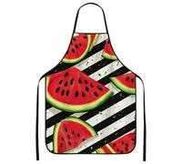 Grembiuli anguria per cucinare frutta tropicale rossa grembiule da cucina adulto grembiule floreale lavabile per grigliare cottura chef lavoro, Rosso, 24x31 Inch