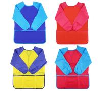 Grembiuli artificiali impermeabili per artisti, grembiuli da pittura con 3 tasche, per ragazze e ragazzi da 2 a 8 anni