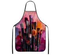 Grembiuli artistici per cucinare, grembiule da cucina multicolore, design con pennelli astratti, grembiule lavabile per pittura, B, Multicolore, 24x31 Inch
