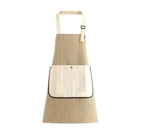 Grembiuli compatti da donna, con tasche regolabili, a righe, abbigliamento | Grembiule da cuoco in lino e cotone, portatile, per ristorante, bar, panetteria, griglia, giardinaggio, universale
