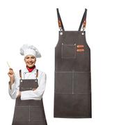 Grembiuli Da Chef Con Tasche,Grembiule Da Chef | Grembiuli da lavoro regolabili - Grembiuli da lavoro per donne e uomini con tasche grandi, grembiuli da server regolabili da uomo, grigio, Consulte la