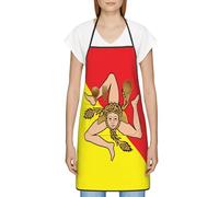 Grembiuli da cucina Lacci regolabili in vita Bandiera della Sicilia Giallo Rosso Bavaglini da cucina con 2 tasche per barbecue
