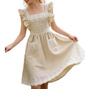 Grembiuli da Cucina per Donne - Pizzo e Balza Regolabile con Tasche | Grembiule da Giardinaggio a Vestito per Donne,per Cucina Domestica, Cottura al Forno, Giardinaggio, Grigliata, Pulizia, Ristorante