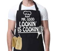 Grembiuli da cucina per uomo con tasche, grembiuli regolabili per uomo, regali da chef per uomo, grembiuli da chef, cinturino regolabile per