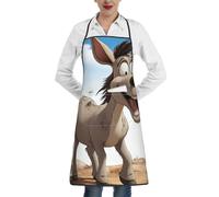 Grembiuli da cuoco con asino dei cartoni animati per donne e uomini, impermeabili, regolabili, con 2 tasche, morbidi e resistenti, per cucinare, cucinare, dipingere, giardinaggio, toelettatura