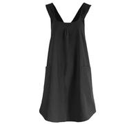 Grembiuli incrociati da donna - Grembiule da cucina in morbido cotone e lino, multifunzionale, da usare per cucinare e dipingere | Grembiule da chef con tasche per cucinare a casa e lavorare, Nero