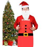 Grembiuli natalizi da Babbo Natale, set per cosplay, cappello, grembiule, barba, occhiali, costume per donne e uomini, giochi di ruolo, feste, cosplay, spettacoli teatrali