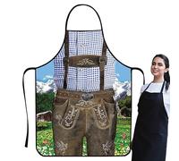 Grembiuli per coppie Oktoberfest, grembiuli vintage da donna,Divertente grembiule costume 3D | Comodo costume da festa con tasche per barbecue e cucina da forno, 021, verwijzen naar de beschrijving