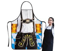 Grembiuli per coppie Oktoberfest, grembiuli vintage da donna,Divertente grembiule costume 3D | Comodo costume da festa con tasche per barbecue e cucina da forno, 026, verwijzen naar de beschrijving