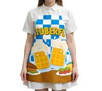 Grembiuli per cucinare, grembiule da chef a tema Oktoberfest, regolabile in vita, a prova di olio, traspirante, a scacchi, per la lavorazione del legno, giardinaggio, ceramica, pasticceria, pittore