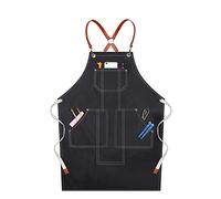 Grembiuli per uomo, Grembiule portautensili con tasche for officina falegnameria saldatura multicolore XL(Black)