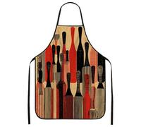 Grembiuli retrò per cucinare, grembiule da cucina vintage modello adulto grembiule elegante design moderno lavabile per grigliare B, Rosso, 24x31 Inch