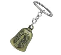 Gremlin - Ciondolo a forma di campanellino da motociclista, accessorio per motocicletta retrò, con citazione ispiratrice, simbolo in acciaio per manubrio Cruiser, anello portachiavi, Blu ciano., Refer