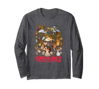 Gremlins 2 Goon Crew Maglia a Manica, Unisex per Adulti, Grigio Scuro, M