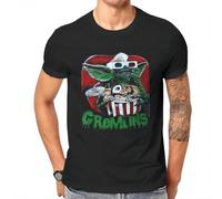 Gremlins Gizmo 80s Movie T Shirt Men's Cotton Vintage Mogwai Monster Horror Retro Tees Short Sleeve Clothing