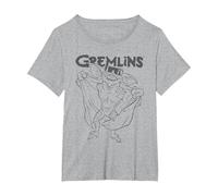 Gremlins Spike Occhiali Maglietta, Donna Plus-Size, Grigio Melange, 2X