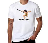 GRENCODE Conan The Future Boy T-Shirt Short Sleeve Tee T-Shirt for a Boy Men Clothes White L