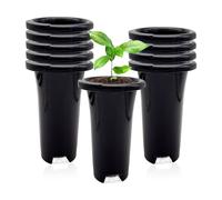 Grendly 10 vasi di plastica profondi per la scuola di piante, spessi e alti, riutilizzabili per piantine