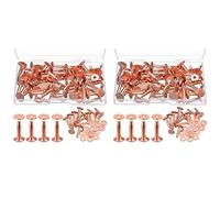 Grendly 100 Set di rivetti e bavature in rame, portafogli per cintura in pelle, rivetti in rame in pelle (9/16 pollici)