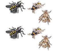 Grendly 6 Pezzi Vintage Ape Spille Unisex Insetto Metallo Spilla Donne e Uomini Gioielli Piccolo, Metallo