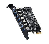 Grendly Adattatore USB 3.2 Pci Express Pci E a 7 Porte USB3 Gen1 Scheda Adattatore di Espansione Pci-E Extender Scheda Pci Express