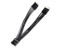 Grendly Scheda madre Audio HD di ritardazione 9Pin 1 femmina a 2 connettori Y splitter nero per PC fai da te 10 cm