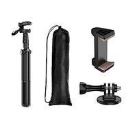 Grendly Supporto per treppiede per telefono cellulare nero per treppiede per telefono cellulare Smartphone Selfie Stick, supporto per treppiede pieghevole per fotografia/Live /