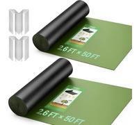 Grenebo renebo - Tessuto anti-erbacce, 0,8 x 30,5 m, resistente, traspirante e permeabile, non si sfilaccia, facile da tagliare e installare, tessuto paesaggistico per orti e aiuole