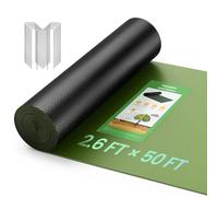 Grenebo Tessuto anti-erbacce resistente, traspirante e permeabile, non si sfilaccia e facile da tagliare e installare, tessuto paesaggistico per orti, aiuole, 0,8 m x 15,2 m, 1 confezione