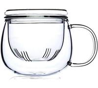 Greneric Tazza da tè in vetro con infusore da 12 once, tazza in vetro borosilicato, resistente al calore, adatta per tè, bevande, caffè ghiacciato