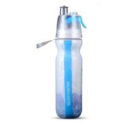 Greneric Tazza di acqua portatile con nebulizzazione sportiva, riutilizzabile, a pressione, a doppia parete, isolata, a prova di perdite, viaggi