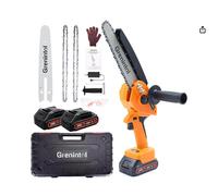 Grenintol Mini Motosega a Batteria, 8 Pollici Motosega 1000W, 6000mAh/24V, Mini