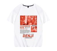 GREOPE Chainsaw-Man T-Shirt Cosplay Costume Girocollo Manica Corta T-shirt Pullover Top per Donna Uomo 15, bianco, XXL