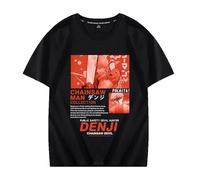GREOPE Chainsaw-Man T-Shirt Cosplay Costume Girocollo Manica Corta T-shirt Pullover Top per Donna Uomo 15, Nero , S
