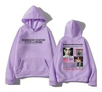 GREOPE Maglietta Damiano Singer David Cosplay Costume Girocollo Maniche Corte Felpa Top per Donna e Uomo B-Purple||s