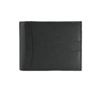 GRESEL Portafoglio Uomo Slim Vera Pelle Saffiano, Porta Carte, Nero