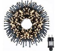 Gresonic Ghirlanda di luci a LED, funzionamento elettrico, decorazione per interni ed esterni, giardino, albero di Natale, matrimoni (2000 LED, luce bianca calda continua)