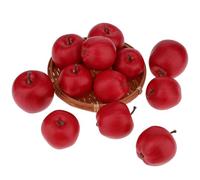 Gresorth 15 Pezzi Artificiali Scuro Rosso Mela Decorazione Falso Frutta Modello Finto Set Display Realtào Vegetale Ornamento per Matrimonio Vaso Riempitivo