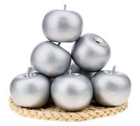 Gresorth 6 PCS Artificiale Silver Apple Falso Apples Frutta Casa Partito Natale Decorazione